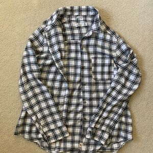 Boyfriend fit plaid button up shirt